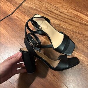a new day Black Block Heel Ankle-Strap Sandals